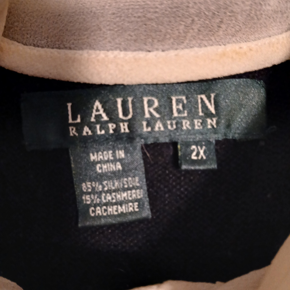 Ralph Lauren Black Cardigan W/ Cream Bow Detail - Picture 4 of 4